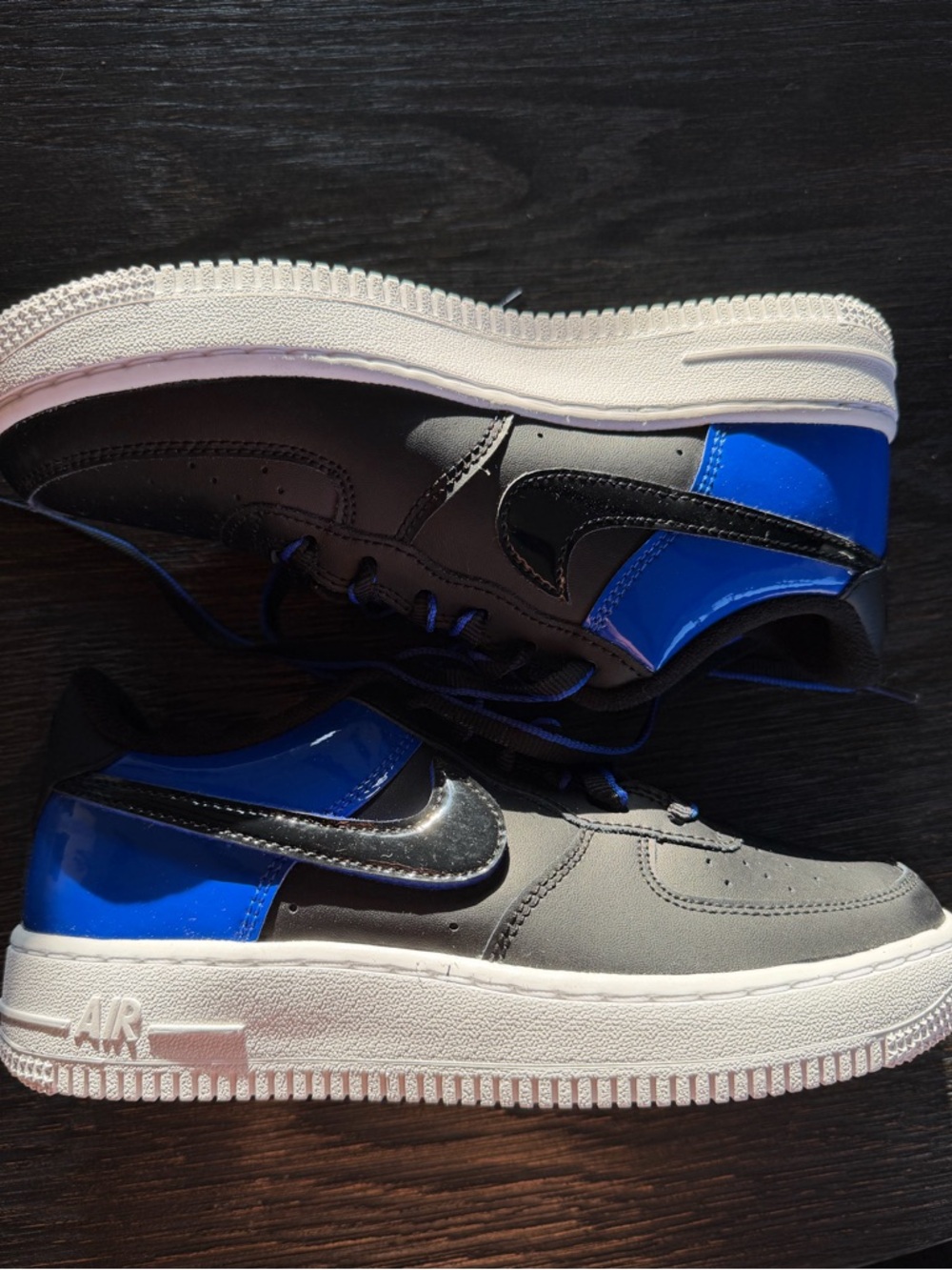 Nike Air Force 1 Low Grade School Boys' "Black/Racer Blue/White" NWOB SIZE 4.5Y